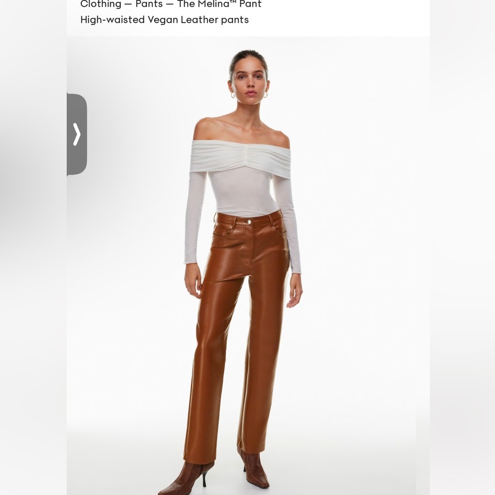 Melina leather pants brown size 6 (color: cognac)